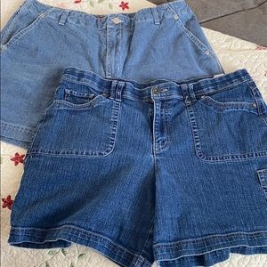 Lot of 2 Gloria Vanderbilt denim shorts carpenter